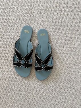 France’s Valentine slip on black sandal sz 8 1/2